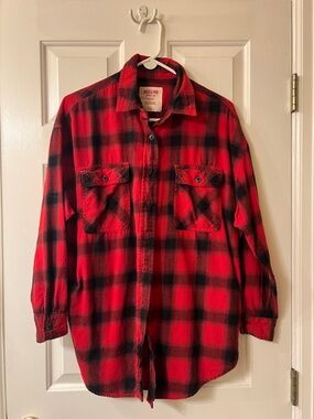 Mossimo Supply Co. Red and Black Plaid Button-Down Flannel Ptp 24